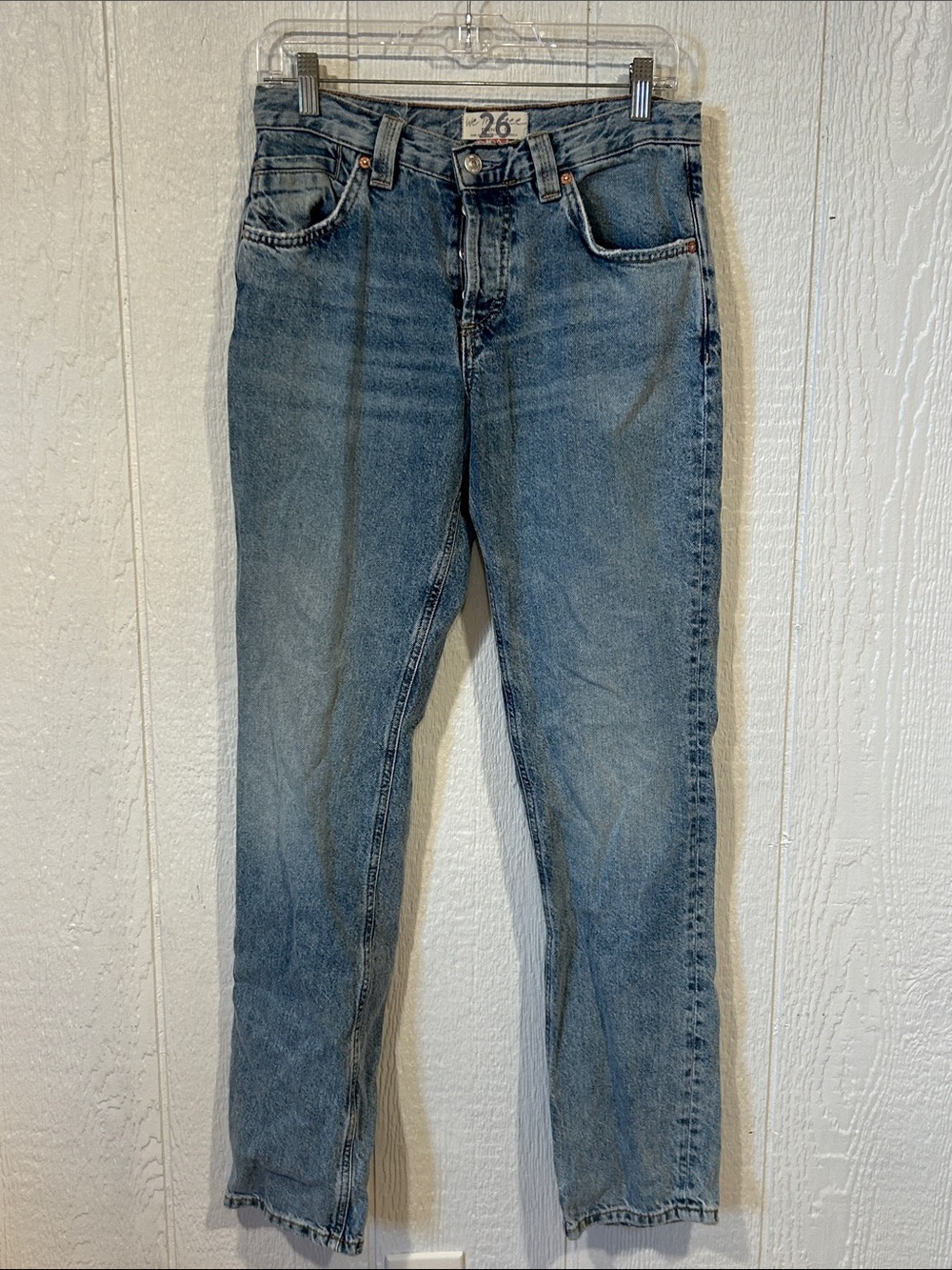 We The Free Free People Button Rise light blue high-rise jeans